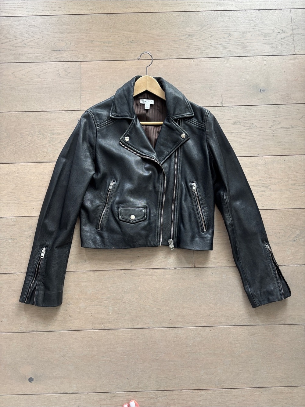 Cropped moto jacket